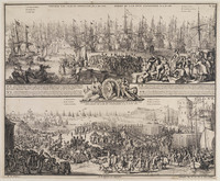 KG 06434
<br/>
Overtocht Willem III en Mary naar Engeland, 1688
<br/>
<em>Hooghe, Romeyn de (1645-1708)</em>